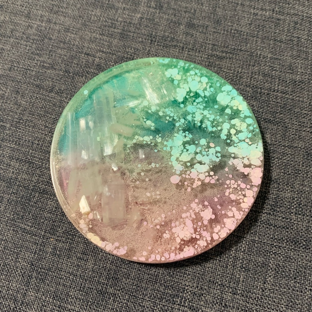 Resin Coaster with Crystals